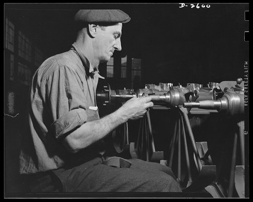 Conversion. Safe and lock company. Assembling the weapons of democracy. In a factory which formerly manufactured safes and locks, today thirty-seven-millimeter guns and gun mounts are coming off the assembly line. York Safe and Lock Company, York, Pennsylvania