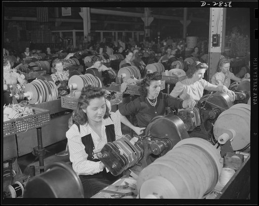 Transformer manufacture. Nimble fingers are essential to rapid and skilled winding of coils for distribution transformers; for this reason, women are often preferred for the job. Production of these coils has been stepped up enormously due to the war production program. Westinghouse, Sharon, Pennsyl
