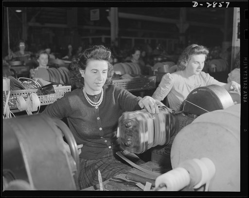 Transformer manufacture. Nimble fingers are essential to rapid and skilled winding of coils for distribution transformers; for this reason, women are often preferred for the job. Production of these coils has been stepped up enormously due to the war production program. Westinghouse, Sharon, Pennsyl