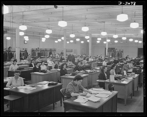 Production drive. Clearing house for the huge flood of correspondence which daily finds its way to the Production Drive Headquarters skating rink in the nation's capital