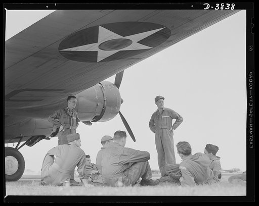 YB-17 bombardment squadron, Langley Field, Virginia. Skilled soldier-mechanics make up the ground crew personnel of a bombardment squadron stationed at Langley Field, Virginia. These men keep ships like the fast YB-17 bombers in the pink of condition