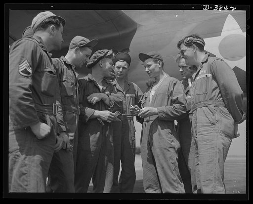 YB-17 bombardment squadron, Langley Field, Virginia. Skilled soldier-mechanics make up the gorund crew personnel of a bombardment squadron stationed at Langley Field, Virginia. These men keep ships like the fast YB-17 bombers in the pink of condition