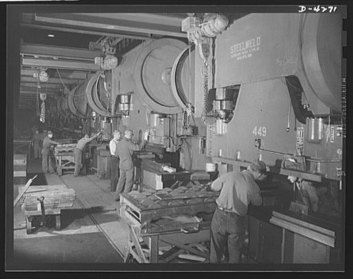 Tank armor Production. Brake presses flatten each piece of tank armor plate after flame-cutting and before machining. Every plane must be perfectly flat to ensure a tight fit in the tank. Carnegie-Illinois Steel Corporation. Farrell, Pennsylvania