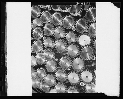 Production. Milling machines and machine castings. From one end of a machine tool plant to another one finds parts of all kinds arranged for assembly into finished products. These are bevel gears