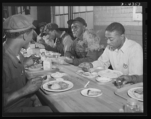 Production. Milling machines and machine castings. At mealtimes clear around the clock, four company restaurants provide food for the employees. Location: a large Midwest machine tool plant