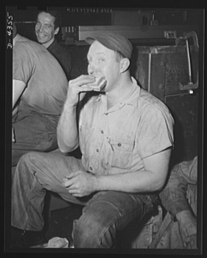 Production. Milling machines and machine castings. Not everybody eats in the company restaurants. These big, slabby Dagwood sandwiches taste just as good at the plant as they do in the kitchen. Location: a large Midwest machine tool factory