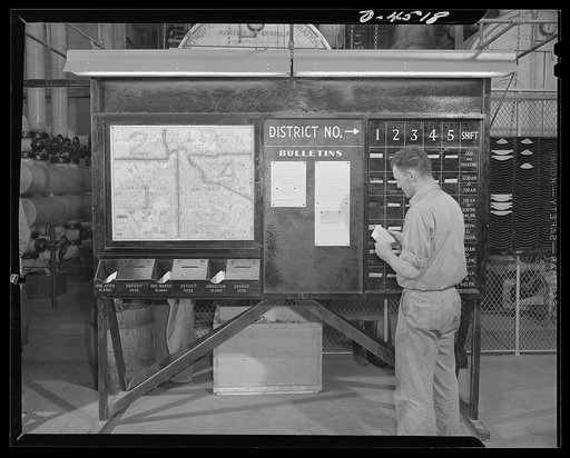 Car pooling at Lockheed Vega. New tire-saver is aiding employees seeking rides in "ride cafeteria," recently put to work in the factory area at Lockheed Vega Corporation. Employees with room in their respective cars put filled-out "transportation offered" cards in slots marked by district and shift.