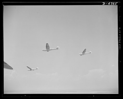 Parris Island. Marine Corps gliders. Leave it to the Marines to make the best of all the new fighting tools. Gyrene glider pilots in training at Page Field, Parris Island, South Carolina take a six-week course during which each student must complete 1000 successful takeoffs and landings. The plane i