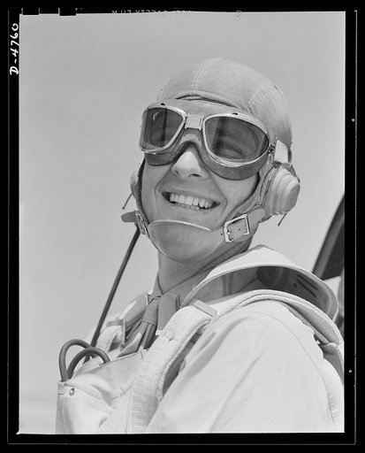 Parris Island. Marine Corps gliders. Glad he's on our side, not theirs. This lieutenant of the Marine Corps, studying glider piloting at Page Field, Parris Island, South Carolina, may some day land in battle dress on the outskirts of Berlin or Tokyo or on the heel of Italy's boot