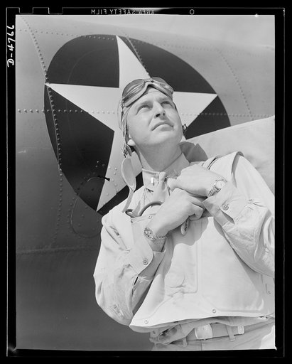 Parris Island. Marine Corps gliders. Glad he's on our side, not theirs. This lieutenant of the Marine Corps, studying glider piloting at Page Field, Parris Island, South Carolina, may some day land in battle dress on the outskirts of Berlin or Tokyo or on the heel of Italy's boot
