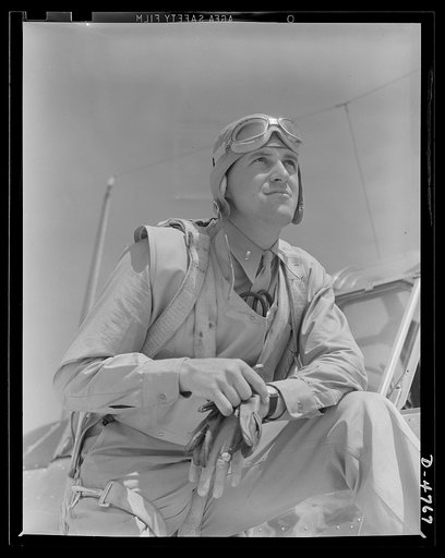 Parris Island. Marine Corps gliders. Glad he's on our side, not theirs. This lieutenant of the Marine Corps, studying glider piloting at Page Field, Parris Island, South Carolina, may some day land in battle dress on the outskirts of Berlin or Tokyo or on the heel of Italy's boot