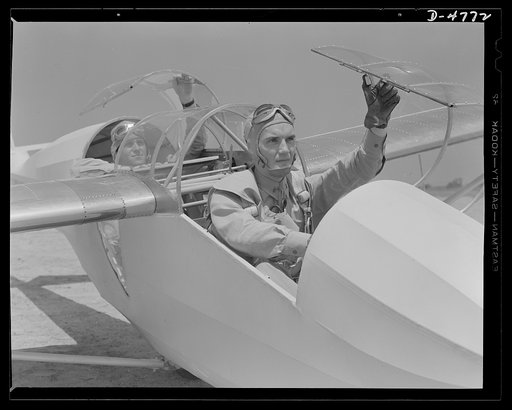 Parris Island. Marine Corps gliders. The Marines are good at everything, including glider operation. Two lieutenants in training as pilots of the motorless airboats just before a flight from Page Field, Parris Island, South Carolina
