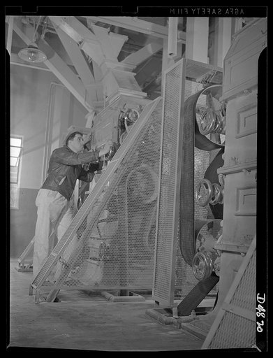 Production. Industrial alcohol. Grain from which industrial alcohol is to be made is broken on a triple-deck mill before cooking. Breaking of the grain is preferable to grinding