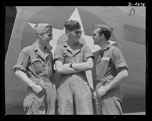 Langley Field, Virginia. YB-17 bombardment squadron. Alert, capable men make up the bombardment squadron that fly and fight and service the mighty YB-17 bombers. The outfit to which these men belong was trained at Langley Field, Virginia