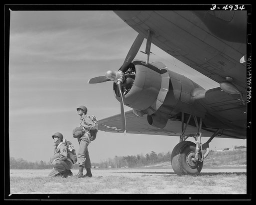 Fort Benning paratroopers. Infantrymen of the skies in training at Fort Benning, Georgia. These paratroopers, who perform many important military duties, know some tricks the Axis won't like