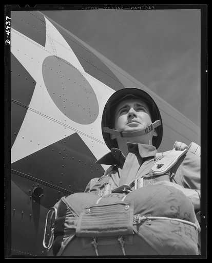 Fort Benning paratroopers. Paratroopers are picked men. This sergeant of an outfit of aerial infantry in training at Fort Benning, Georgia will help upset many Axis plans