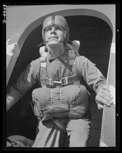 Fort Benning paratroopers. Among the Army's best utility men are the paratroopers. The soldier of the skies, all set to bail out above Fort Benning, Georgia, leaps into quick effective action as soon as he reaches his objective