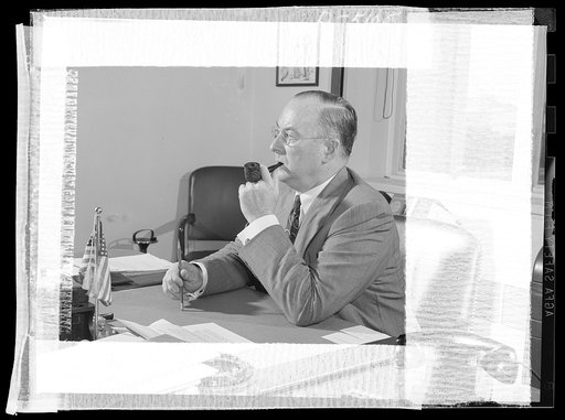 America's production chief. A characteristic study of America's production chief in a contemplative mood. Recent realignment of the War Production Board (WPB) organization, brought about primarily to free the chairman from routine administrative tasks so that he can give more time to the enormous pr