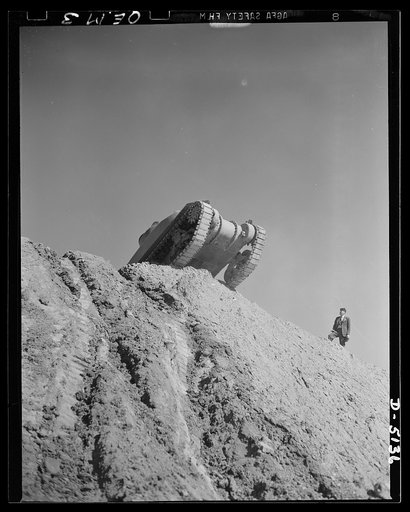 Testing M-4 tanks. A battleship of the land, one of America's mighty M-4 tanks tops the ridge of a test hill as trial runs are made at an Eastern manufacturing plant