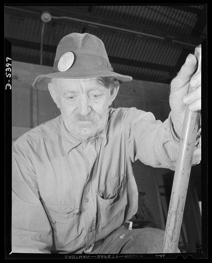 Production. Subchasers. Now well over seventy, this old ship fitter came out of retirement to help build subchasers at a Southern shipyard. At the pipe-bending job he is doing, and at other jobs, he has helped the yard win the coveted Navy "E"