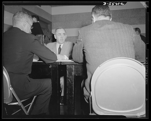 Robert P. Patterson, the Undersecretary of War; John W. Studebaker, U.S. Commissioner of Education; the Honorable William A.M. Burden, Special Aviation Assistant to the Secretary of Commerce; Undersecretary of War; John W. Studebaker, U.S. Commissioner of Education; Honorable William A.M. Burden, sp