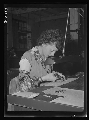 Women in industry. Tool  production. Trained to catch the tiniest defect in the smallest drill, this attractive, young inspector in a large Midwest drill and tool plant is doing valuable work for the war effort. These drills, used in the manufacture of every kind of war machinery, must be perfect so