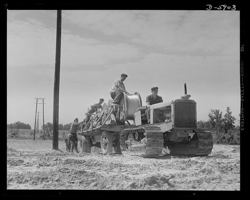 Fort Knox. Electric power line construction. A new electric power line for the Army. A pole line crew of a large construction company extends service into Fort Knox, Kentucky, where American soldiers are training and hardening for modern warfare