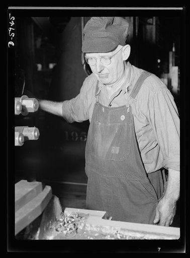 Manpower. Americans all. One word from Bernard T. McGlore, and you know that his is a heritage of freedom. That rich, rolling brogue comes straight from the Emerald Isle, as does McGlore's deep reverence for liberty. Operating a planer in a large Midwest tank factory, McGlore feels that he's taking 