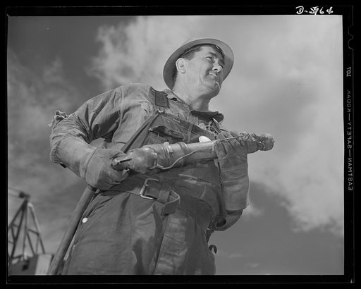 Tennessee Valley Authority (TVA). Construction of Douglas Dam. "Big Pete" Ramagos, rigger at the TVA's new Douglas Dam on the French Broad River, served overseas in the last war, with the 90th Division, 345th machine gun company. He is a Greek who speaks with a Southern drawl. This dam will be 161 f