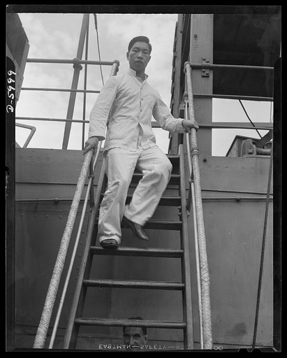 First Chinese seamen granted shore leave in wartime America. Chinese seamen on United Nations' vessels may now obtain shore leave in American ports. Heretofore, because of the large number of desertions by Chinese crew members, alien seamen of Chinese nationality have been detained on board when the