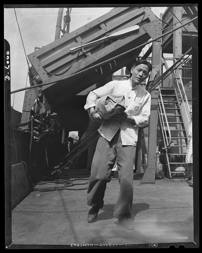 First Chinese seamen granted shore leave in wartime America. Chinese seamen on United Nations' vessels may now obtain shore leave in American ports. Heretofore, because of the large number of desertions by Chinese crew members, alien seamen of Chinese nationality have been detained on board when the