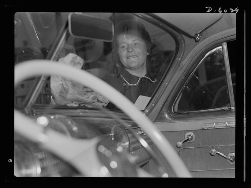Women in war. Filling station attendant. Tires need checking too? Shifting trends of employment in wartime America have opened up new jobs for such women as this young East Liverpool, Ohio, girl who has pioneered in two new fields since graduation from high school. She learned butchering first, and 