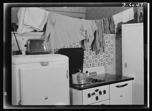 Civilian defense. Fire prevention. Cook stoves, lamps, and other household utilities in which there are open flames, cannot be watched too closely. This line of clothes drying over a gas stove is very dangerous. So is a curtain that a puff of wind can float over an open flame. So is anything combust