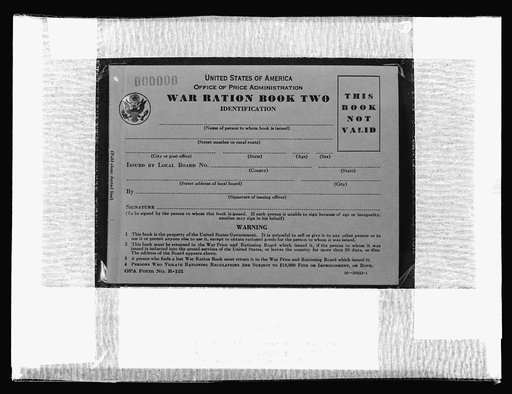 war ration book number two. The cover of the war ration book number two