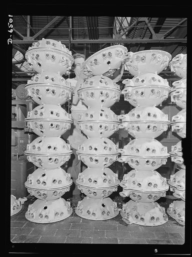 Production. Pratt and Whitney airplane engines. America's air power grows as our mighty industrial machine goes into high. Nose sections for single-rod crank cases to be used in Pratt and Whitney engines are piled up for later machining and assembly in a large Eastern plant. Pratt and Whitney Aircra