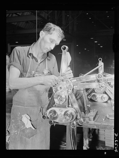 Production. Pratt and Whitney airplane engines. Single-row master rod assemblies for Pratt and Whitney airplane engines travel down the line at a large Eastern plant steadily producing for our armed forces. Pratt and Whitney Aircraft
