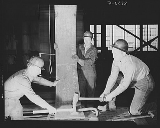Manpower. Southern shipyard workers. New skills are developed in a Southern Navy plant where experienced workers train young men for technical work. These boys are learning to make ship parts for U.S. Navy vessels