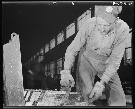 Production. Tin smelting. "Bars" of pure tin are trimmed and cleaned before removal from the molds in which they were formed in a Southern smelter. All the trimmings are returned to the "pot boilers" for remelting. The plant, finest and most modern in the world, extracts the pure metal from South Am