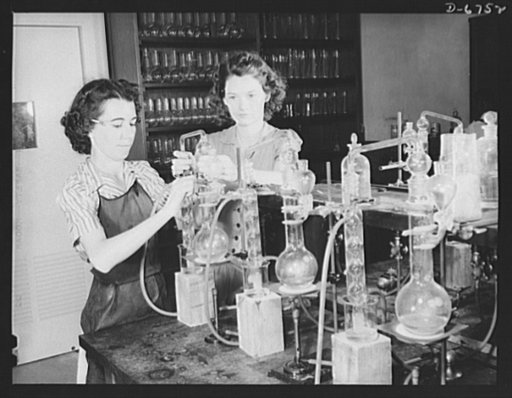 Production. Tin smelting. Two laboratory assistants at a Southern tin smelter perform delicate analytical operations that determine the amounts of pure metal remaining in slags from the furnaces. Accurate laboratory control is one of the important reasons why the percentage of metal recovery from th