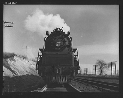 Transportation. Engines. "MacArthur" engine in service on the Baltimore and Ohio Railroad. Engine is shown at Halethorpe, Maryland, about eight miles from Baltimore, pulling a freight train
