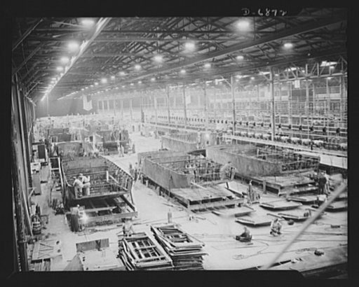 Production. Fifty-foot steel ramp boats. Producing fifty-foot steel ramp boats in one of the plants of a large Southern boat building company. In addition to these steel ramp boats, the company is also making wooden ramp boats, torpedo boats and other Navy craft. Boats were under construction on the