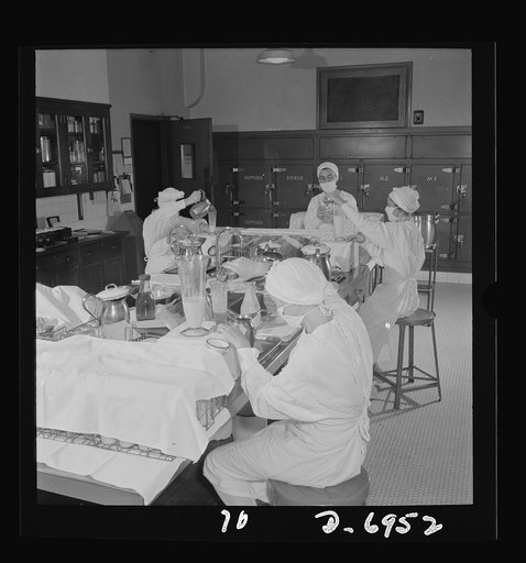 Nurse training. In a hospital's formula kitchen, student nurses prepare dozens of bottles for dozens of babies. Each set of bottles contains different amounts and is made up of various ingredients. Formula is made up once a day, and bottles are labeled and kept in the refrigerator until needed