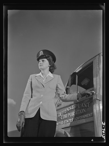 Women in war. Supercharger plant workers. To replace men who have been called to armed service, many young girls like 19-year-old Jewel Halliday are taking jobs never before held by women. Her job is shuttling workers between two Midwest war plant. Allis Chalmers Manufacture Company