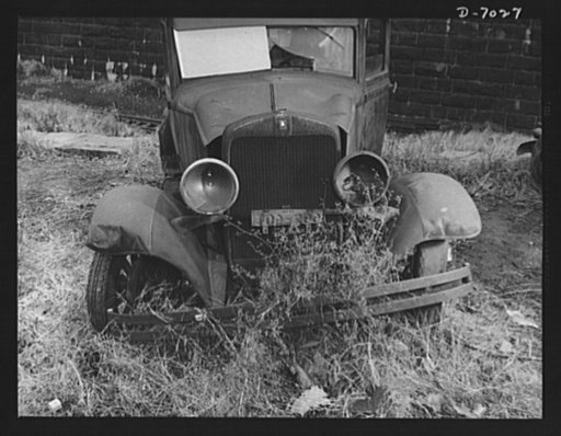 Make your scrap tires save lives. A flagrant example of unpatriotic waste. The tires on this old "crock", moldering away on a vacant lot, will never serve as tires. The rubber in them should be reclaimed and added to the dwindling national store of our most most critical war material