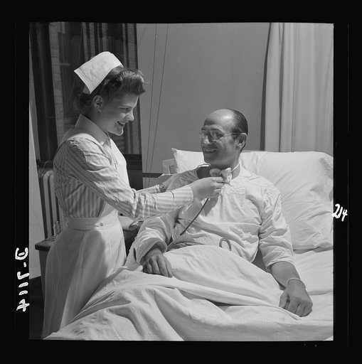 Nurse training. Attending a tracheotomy case is part of the training of student nurses like Susan Petty whose pleasant ministrations help promote recovery of the patient