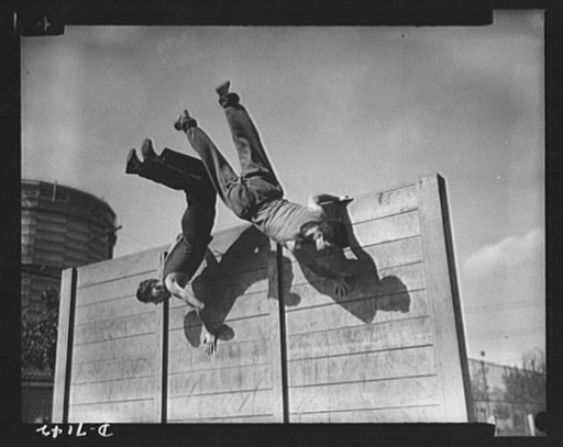 High school Victory Corps. The "commando" training course offered by the physical education department of Flushing High School, Queens, New York, includes scaling an eight-foot obtacle at top speed. When the boys finish the course they will be in top physical condition if needed for the armed forces