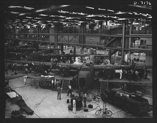 Production. B-24 bombers and C-87 transports. Mighty warship of the air that will soon be ready for "launching." New consolidated transport plane get a fueling and final checkup before leaving the assembly line of a Western aircraft plant. This new transport, an adaptation of the B-24 bomber, is kno
