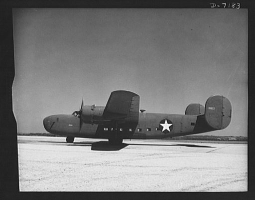 Production. B-24 bombers and C-87 transports. A new consolidated transport, just off the assembly line of a Western plant, taxies away from the flight hangar toward the flight runway for a takeoff. This new transport, an adaptation of the B-24 bomber, is known as the C-87 and carries one of the grea