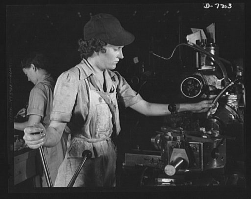 Production. B-24 bombers and C-87 transports. Beulah Faith, former sales lady, is now a lathe operator at a  Western aircraft plant. She is reaming tubes used in making the huge consolidated transports and bombers. These new transport, adapted from the famous the B-24 bomber is known as the C-87, an