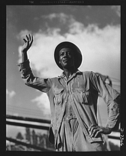Tennessee Valley Authority. Construction of Douglas Dam. Negro worker at the TVA's new Douglas Dam on the French Broad River. This dam will be 161 feet high and 1,682 feet long, with a 31,600 acre reservoir area extending forty-three miles upstream. With a useful storage capacity of approximately 1,